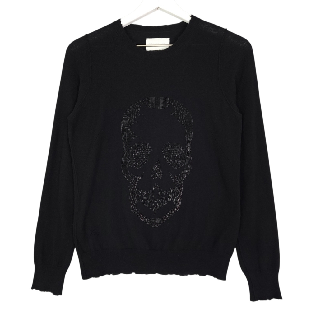 Zadig & Voltaire Cashmere Miss Bis CP Black Skull Sweater